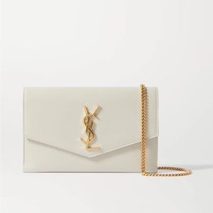 YSL cream colored Uptown bag with cardholder